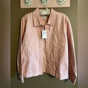 Christopher & Banks Pink Cotton Jacket, size Large NWT plus free matching top